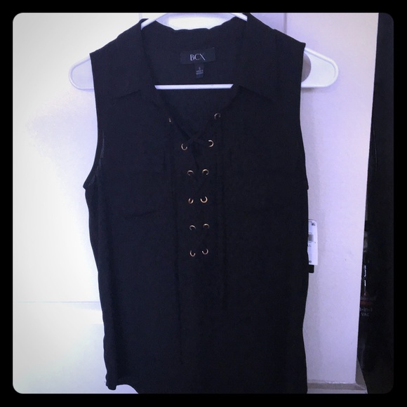 BCX Tops - ❗️ LAST CHANCE ❗️ BCX Solid Black Crepe Shirt